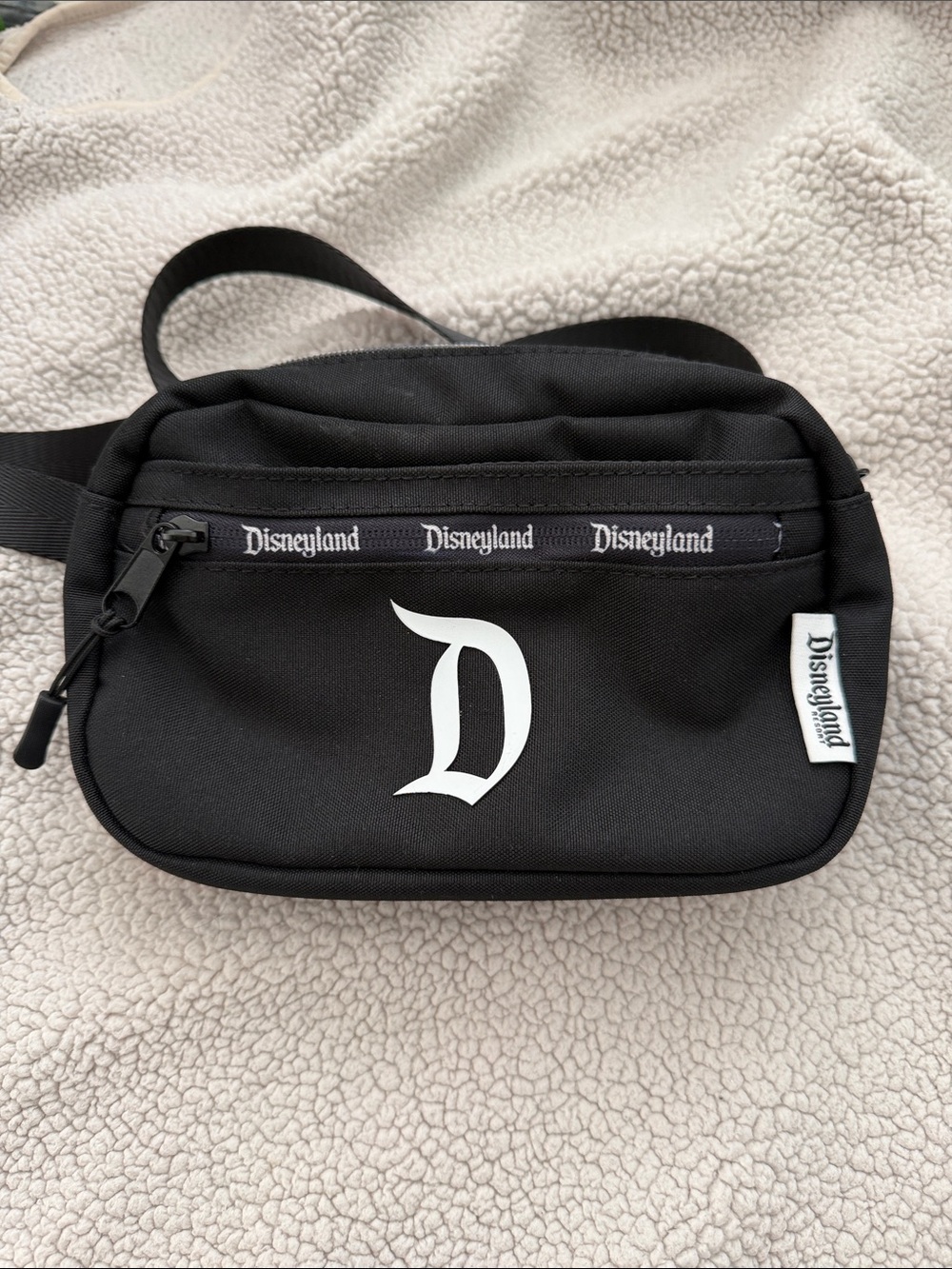 Disney Black Belt Bag with White 'D' Logo